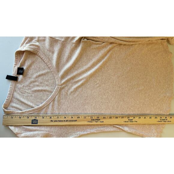 Cynthia Rowley Cream V-Neck Long Sleeve Tee Pima Cotton Blend Casual Stretch S - Picture 6 of 8